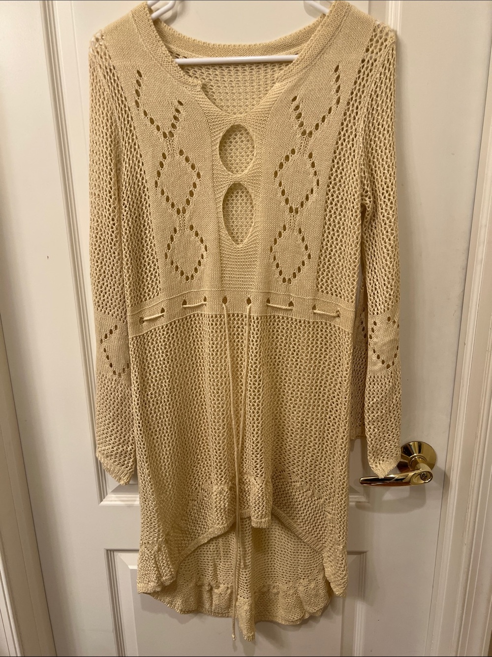 Open Knit Cream Coverup